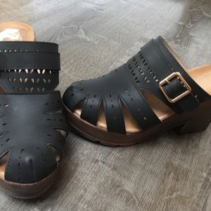 Atalina black/brown wedges